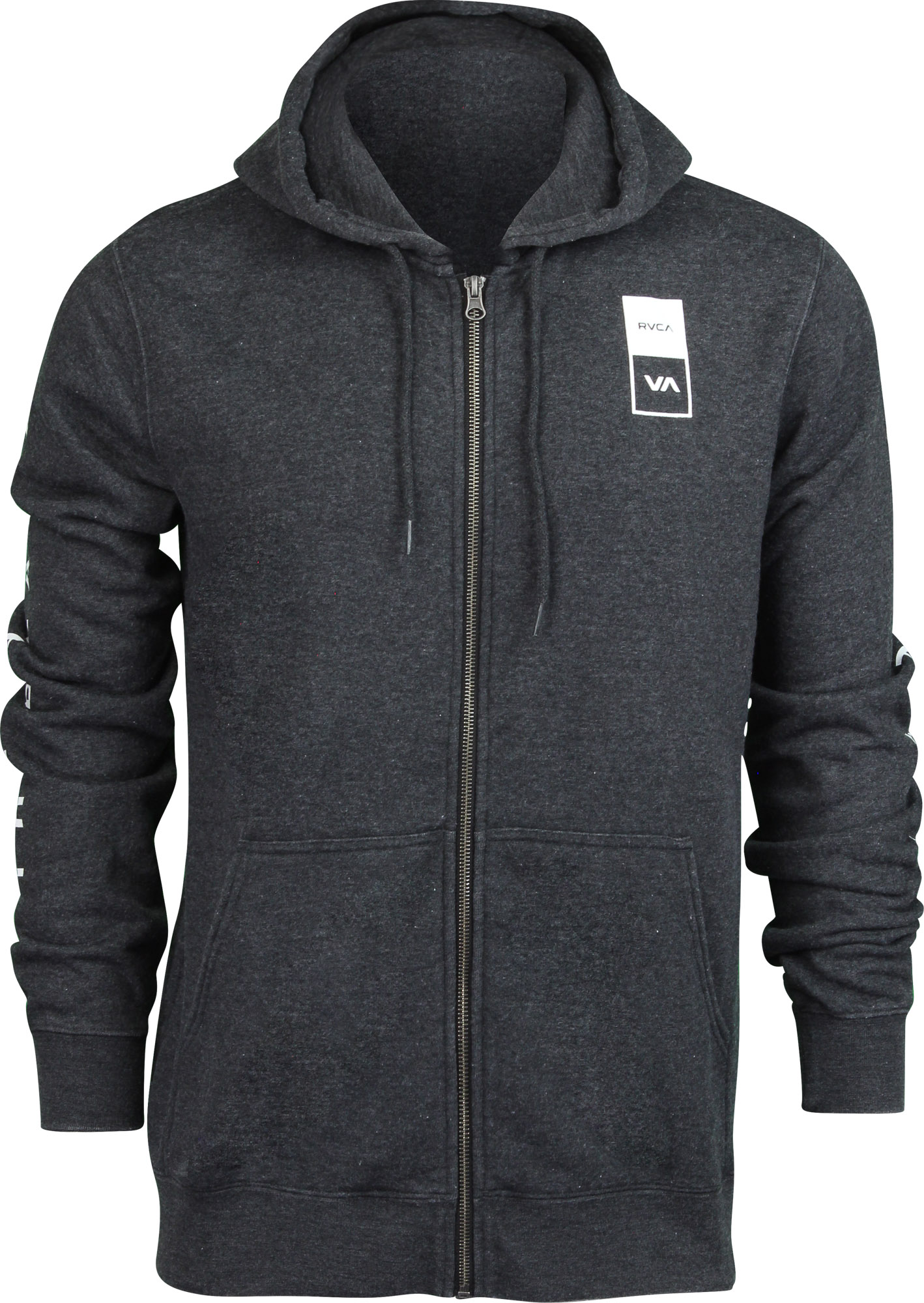 Heather Black RVCA Mens VA Sport Frequency Zip Up Hoodie