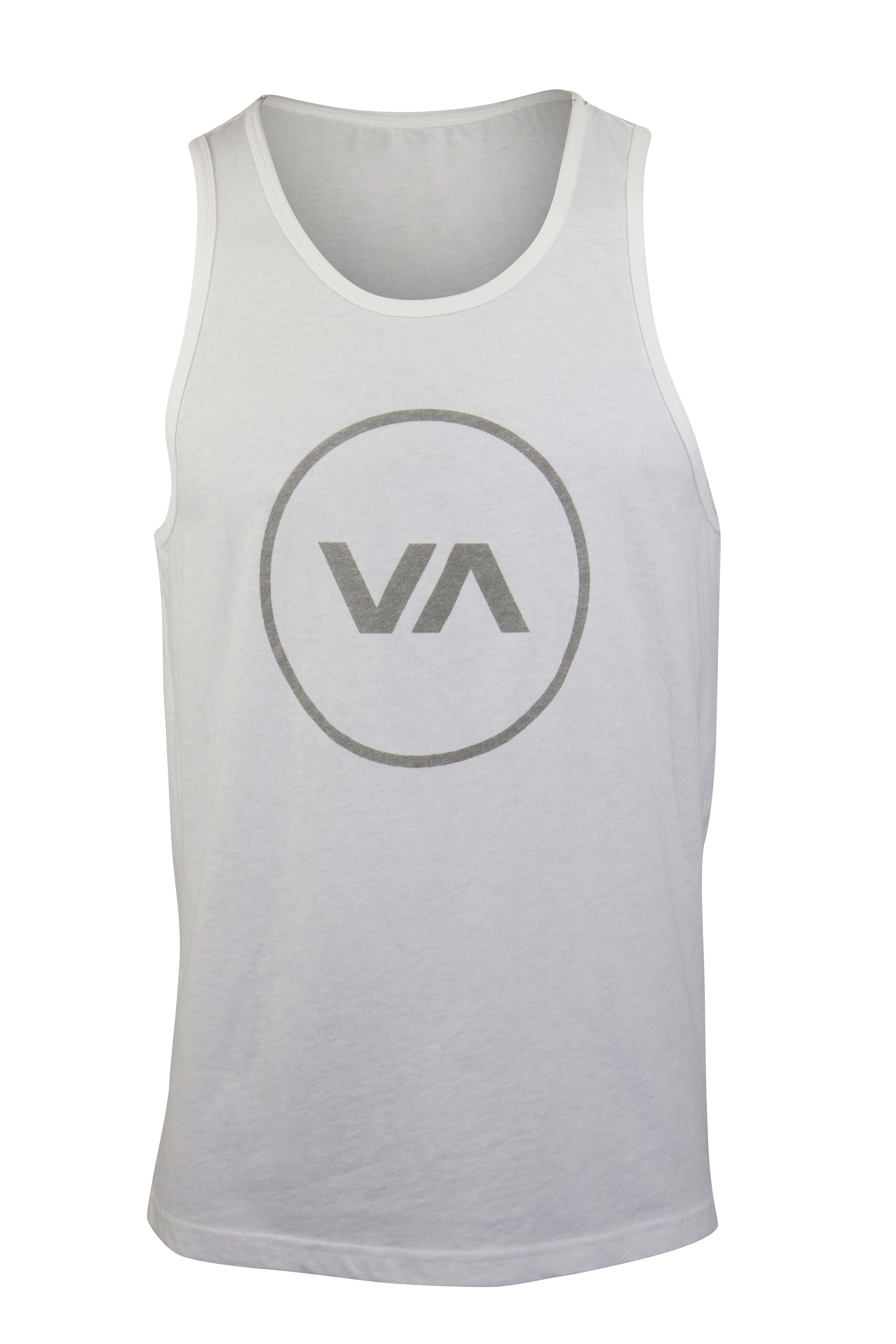 New RVCA VA Balance Box American USA Mens White Tank Top T-Shirt