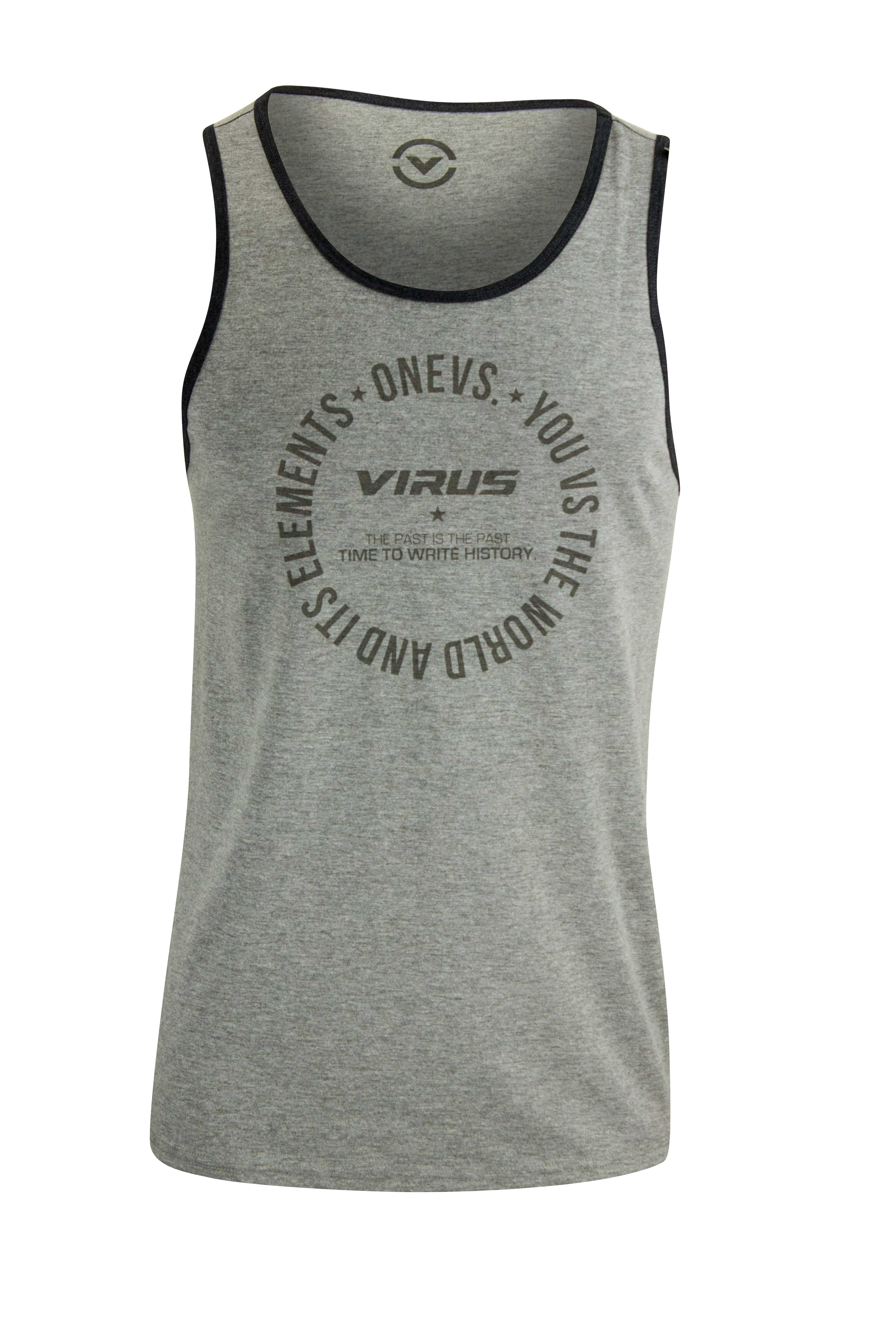 Virus Mens History Premium Tank Top Shirt Gray//Black
