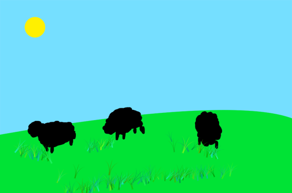 The Sheep Turned Black After Locking The Pixels Of The Layer That Contains Them