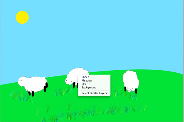 Selectubg Layers Menu Of The Move Tool