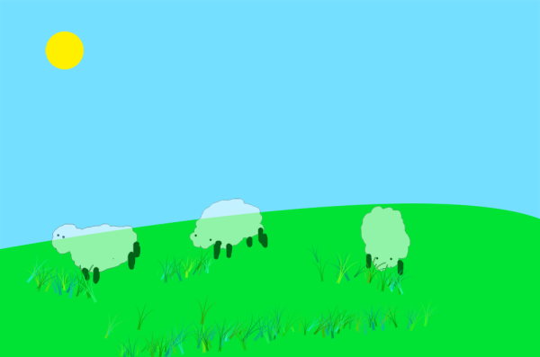 The Sheep Turned Into Ghosts After I changed The Opacity Of The Layer That Contains Them