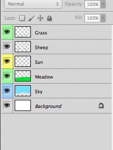 Colored Layers In The Layers Panel