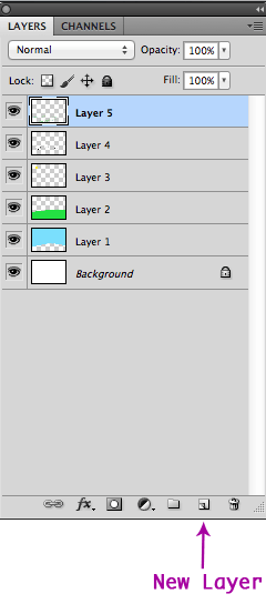 New Layer Button In The Layers Panel