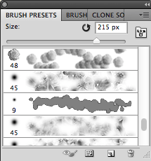 The brushes presets panel