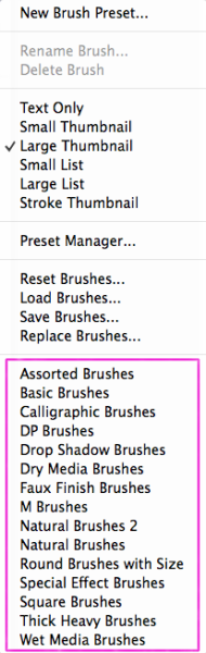 Loading new brushes in Photoshop that come with the program