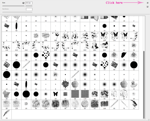 Click Here On The Brushes Dialog