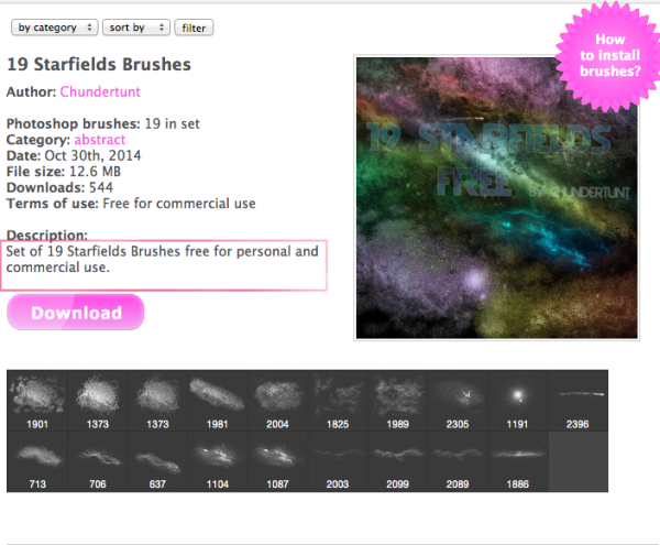 The Starfields Brushes we added to photoshop just now are free for both personal and commercial purpose.