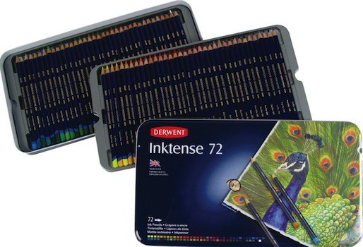 Derwent Inktense Pencils, 72 Pencils tin box.