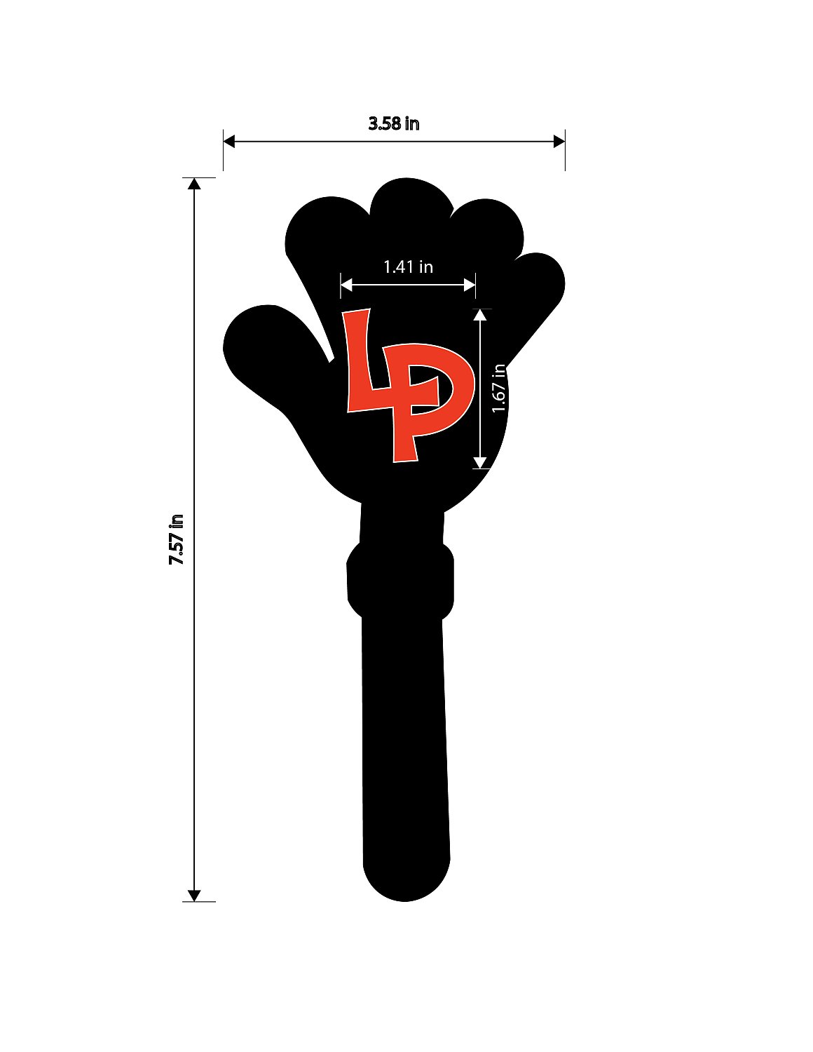 7.5 inch Plastic Hand Clappers | HandclapSide1_dimensions-01.jpg