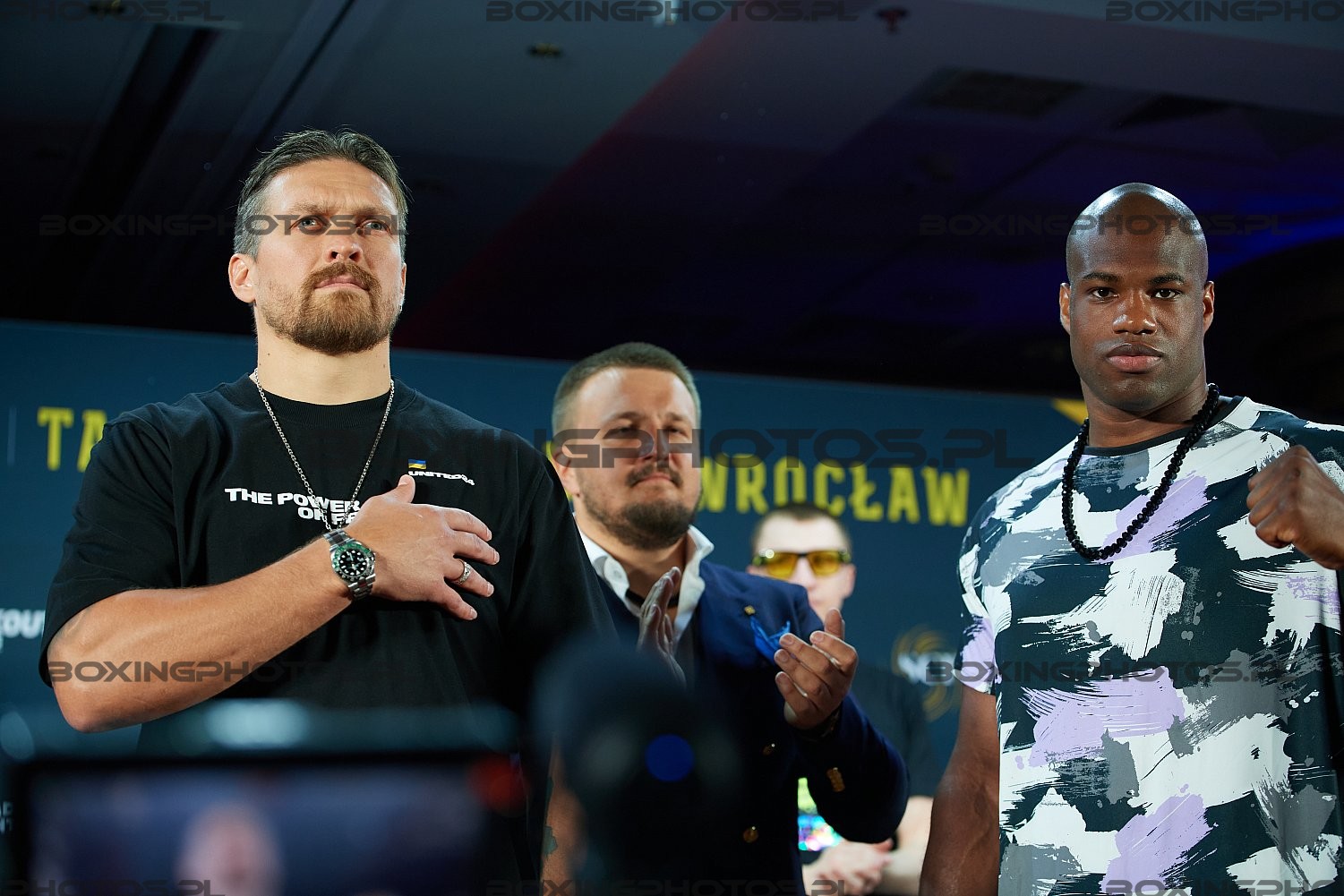 Alexander Krassyuk, Oleksandr Usyk, Daniel Dubois, 2023, Warsaw, Poland, face off, face to face
