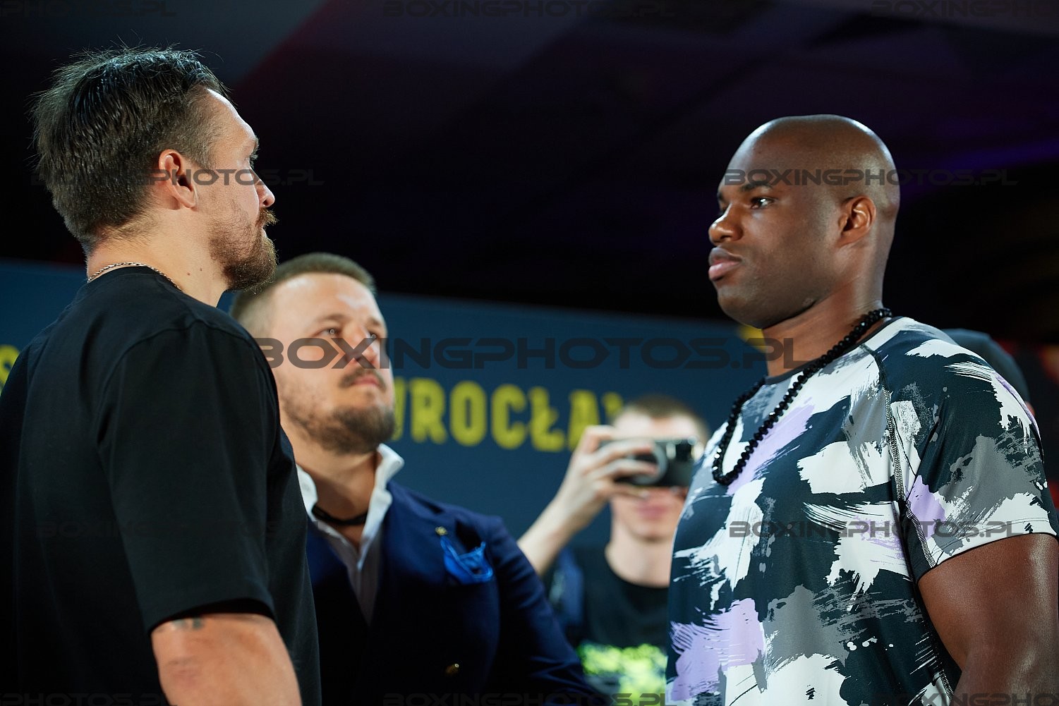 Alexander Krassyuk, Oleksandr Usyk, Daniel Dubois, 2023, Warsaw, Poland, face off, face to face