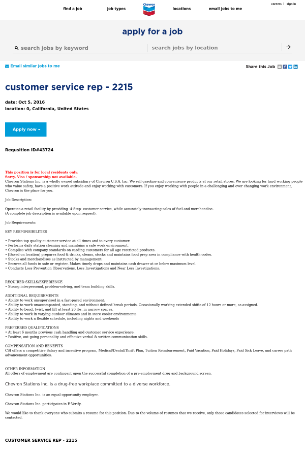 chevron customer service