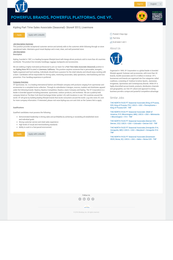 apparel associate job description