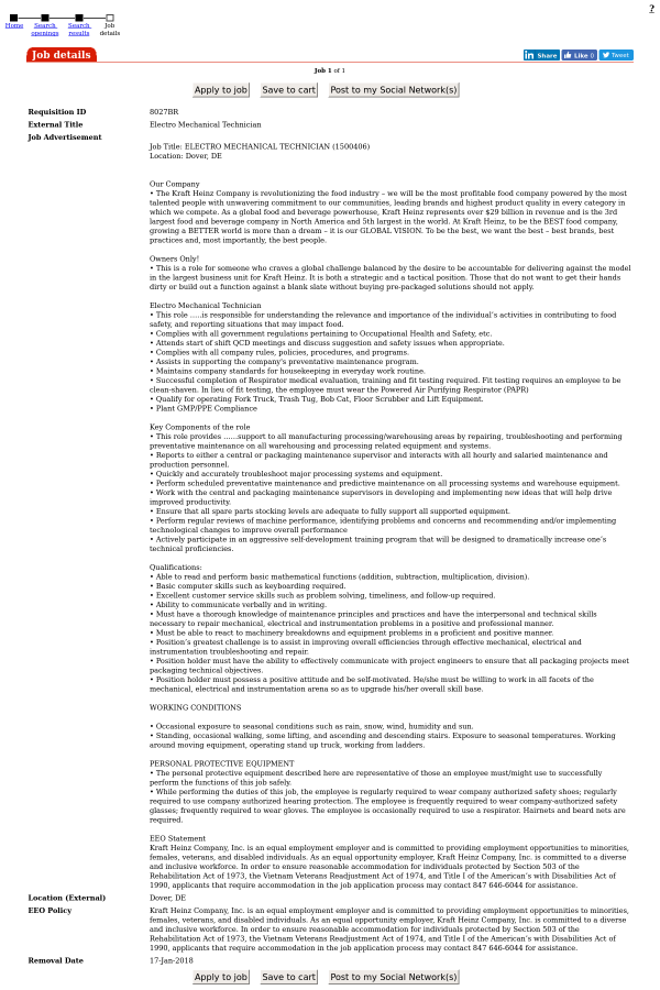 mechanical technician job description