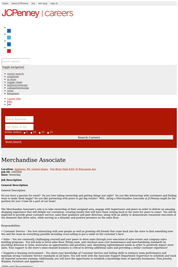 merchandise associate job description