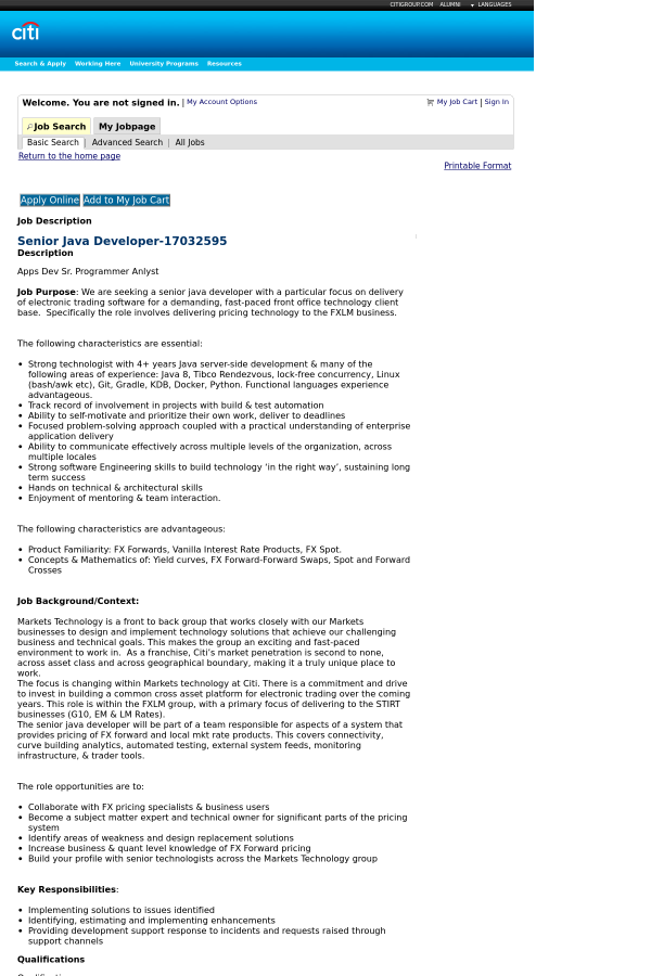 java developer job description