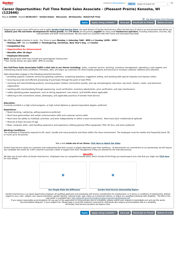 job duties for sales associate