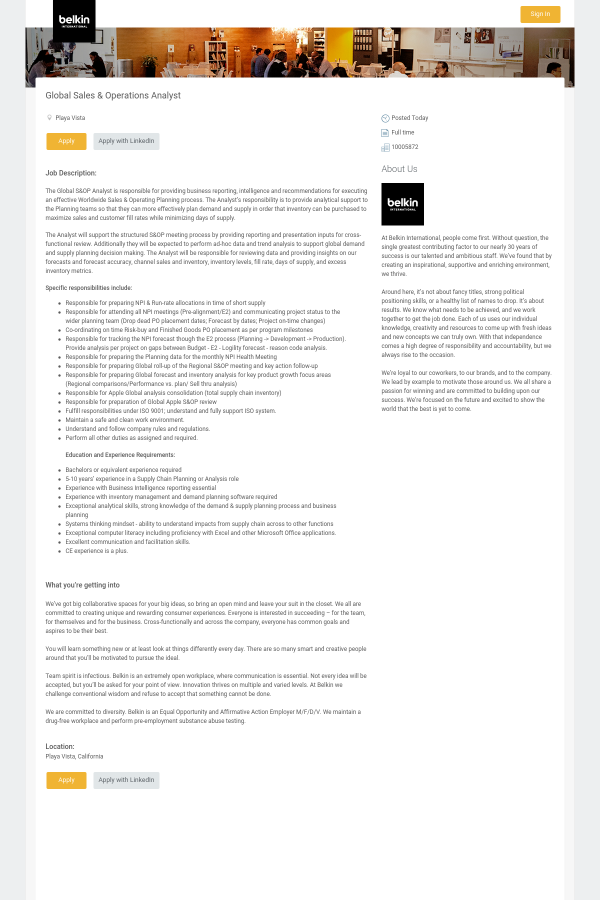 sales operations analyst