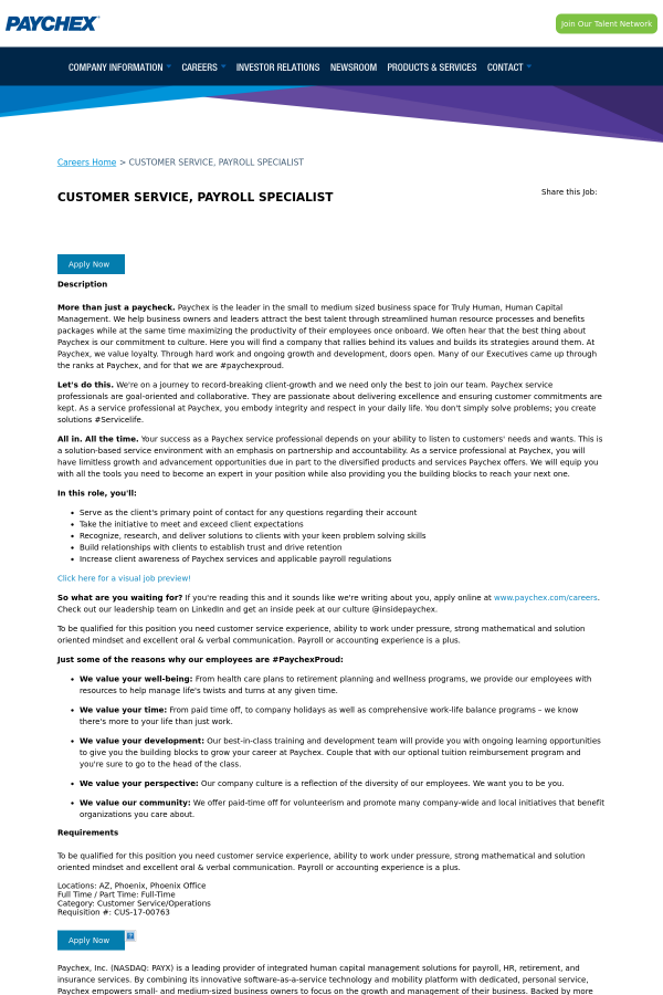 job description for payroll specialist
