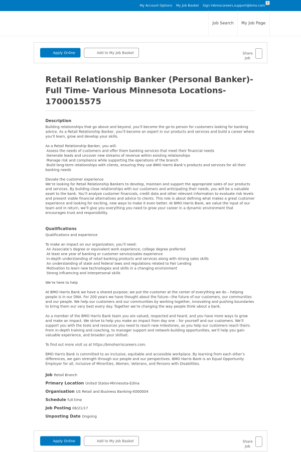 Retail Relationship Banker Various Minnesota Locations Job At