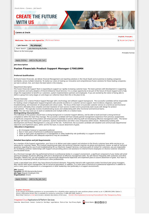 technical service support manager job description