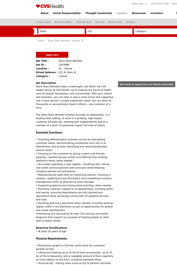 store team member job