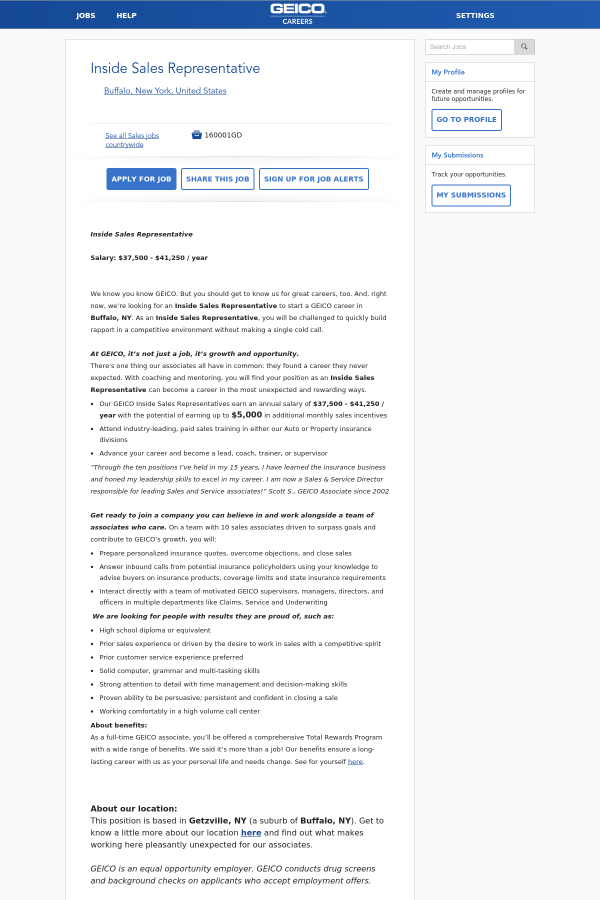 sales representative job at geico in buffalo ny 9602205 tapwage geico sales representative