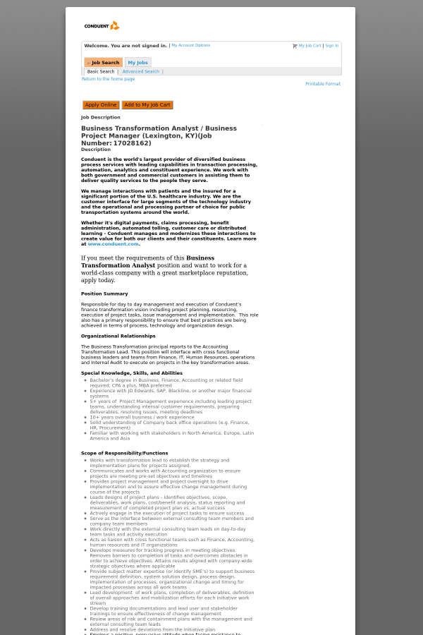 business major jobs