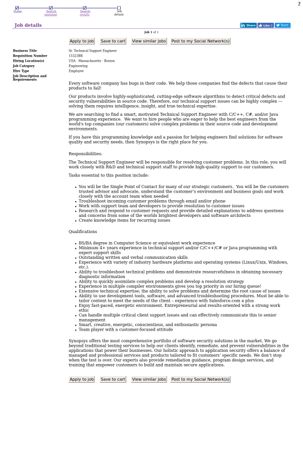 support engineer job description