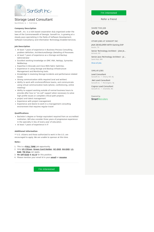 definition of job lead