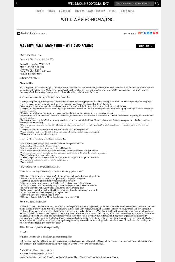 email marketing manager job description