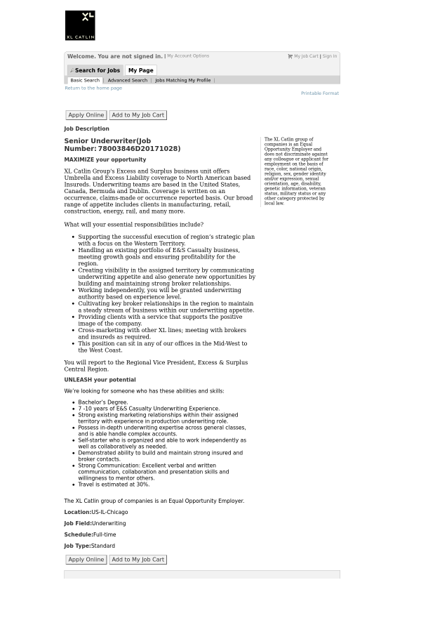 underwriter job description