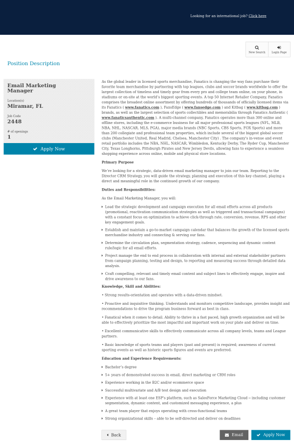 email marketing manager job description