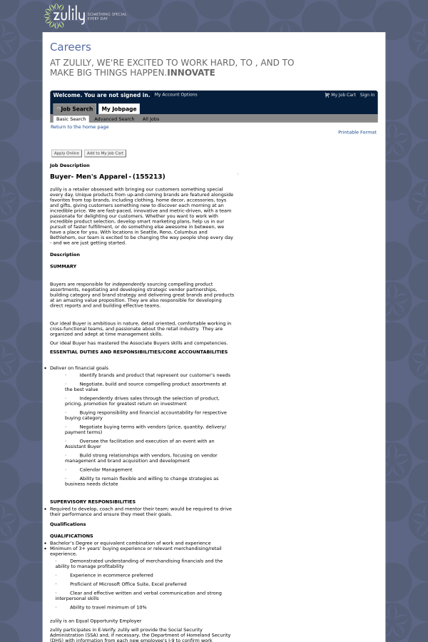 apparel associate job description