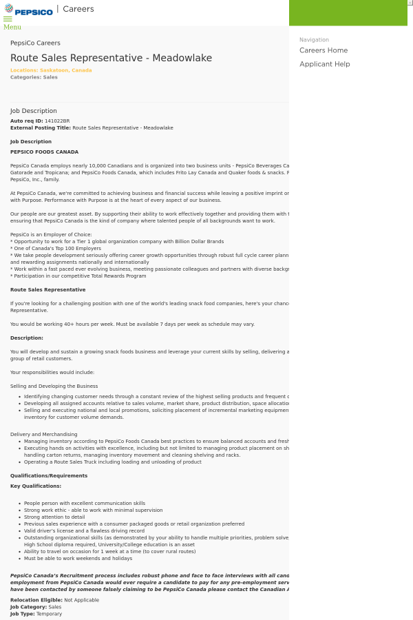 route sales representative