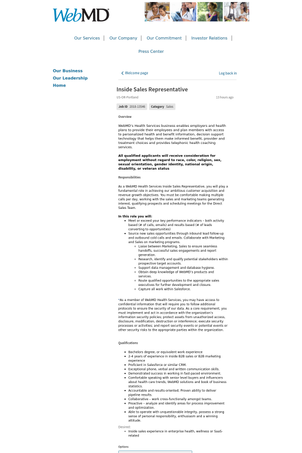 webmd careers