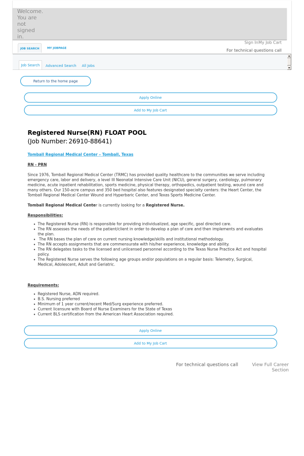 registered nurse float pool job at hca holdings inc in tomball tx float pool nurse
