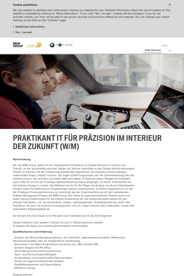 Praktikant IT Für Präzision IM Interieur Der Zukunft (w/m) job at ... Praktikant IT Für Präzision IM Interieur Der Zukunft (w/m) job at ...