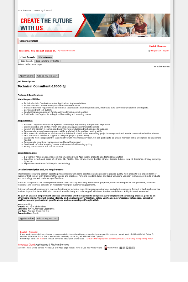 preferred qualifications main responsibilities technical role