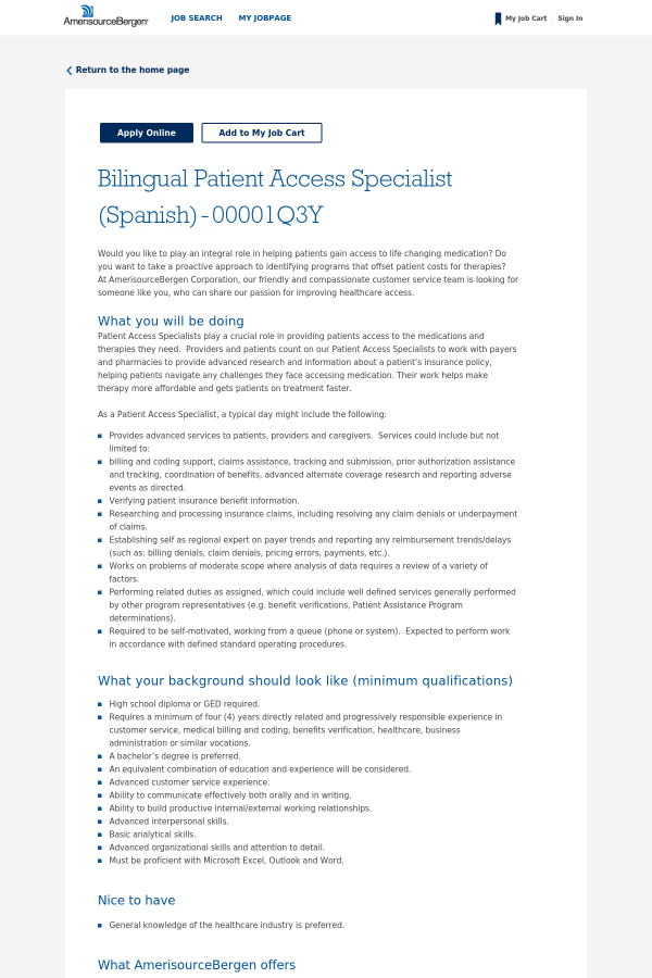 bilingual patient access specialist spanish job at patient access specialist