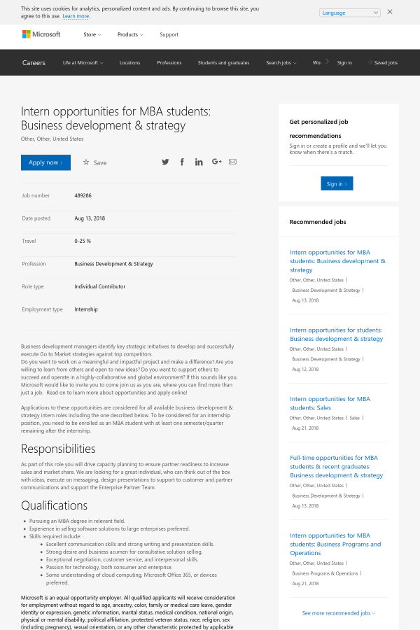 intern opportunities for mba