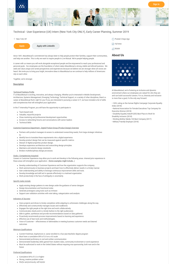 technical user experience ux intern new york city only early work autonomously