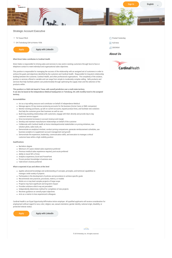 strategic account executive job at cardinal health in twinsburg oh top medical sales companies