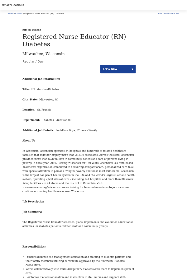 registered nurse educator registered nurse diabetes job at nurse educator job description