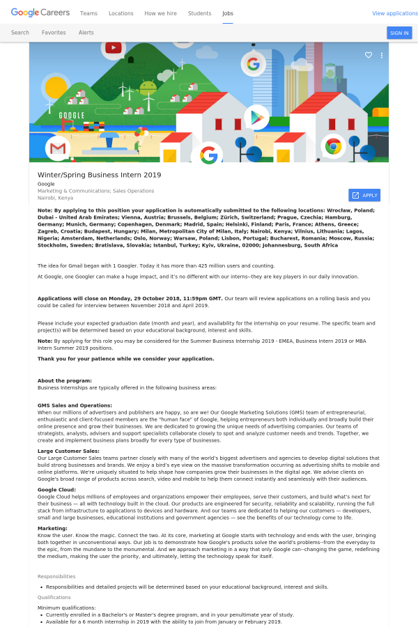 winter spring business intern 2019 job at google in nairobi kenya google jobs internships