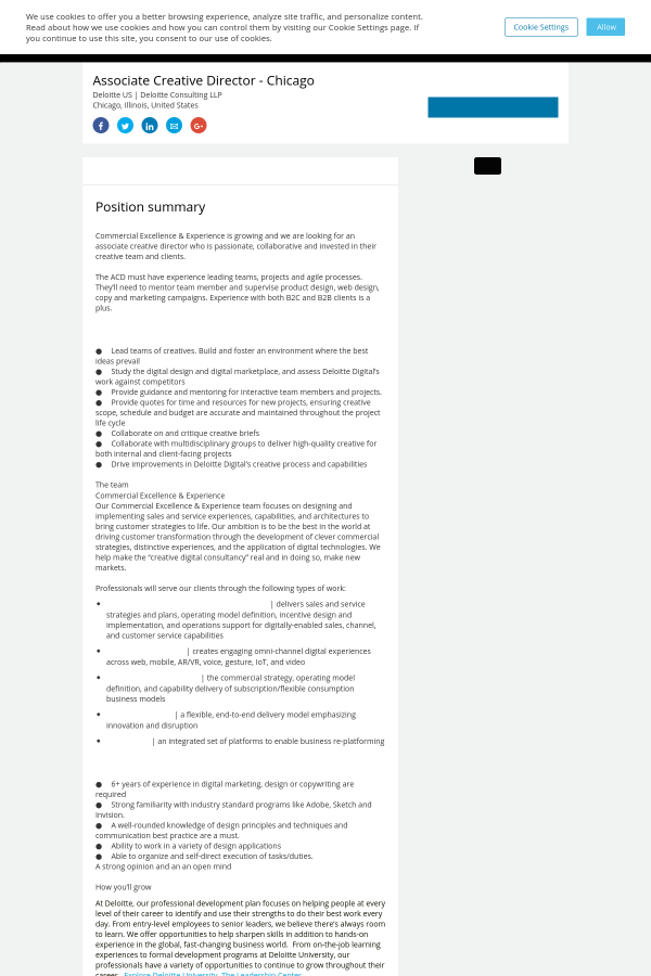 associate creative director chicago job at deloitte in chicago il duties of a creative director
