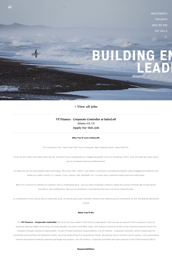 vice president finance corporate controller job at salesloft in