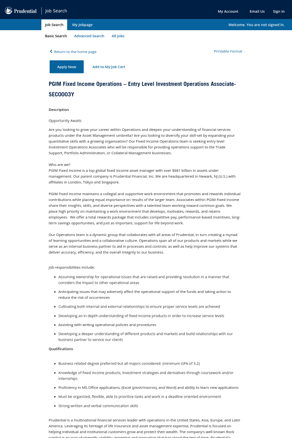 pgim fixed income operations entry level investment operations entry level jobs for finance majors