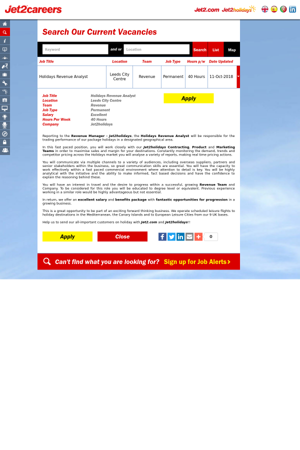 holidays revenue analyst job at jet2 com in leeds united kingdom revenue analyst